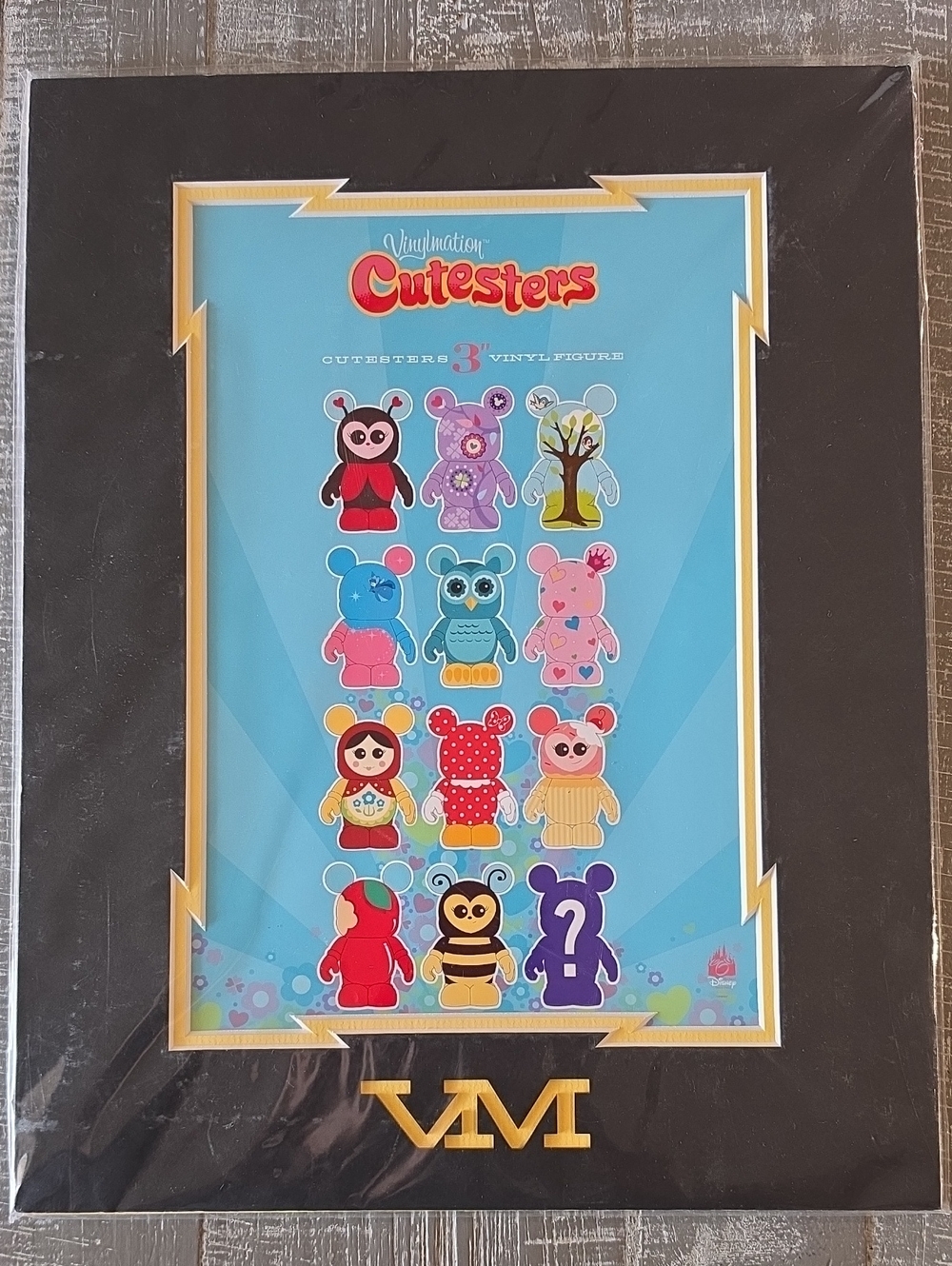 Disney Vinylmation CUTESTERS ART PRINT Matted 11" x 14" Limited Edition Of 250